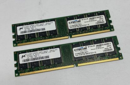 2GB Kit (2 x 1GB) Micron MT16VDDT12864AY-40BF2 Crucial CT12864Z40B.16TD2 PC3200U 400MHz DDR1 Non-ECC Computer Memory RAM Modules