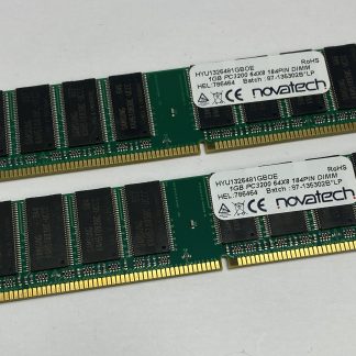 2GB Kit (2 x 1GB) Novatech HYU1326481GBOE PC3200U 400MHz DDR1 Non-ECC 184-Pin Computer Memory RAM