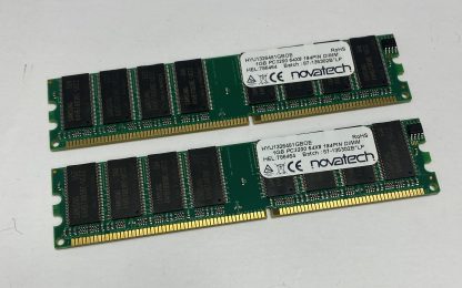 2GB Kit (2 x 1GB) Novatech HYU1326481GBOE PC3200U 400MHz DDR1 Non-ECC 184-Pin Computer Memory RAM